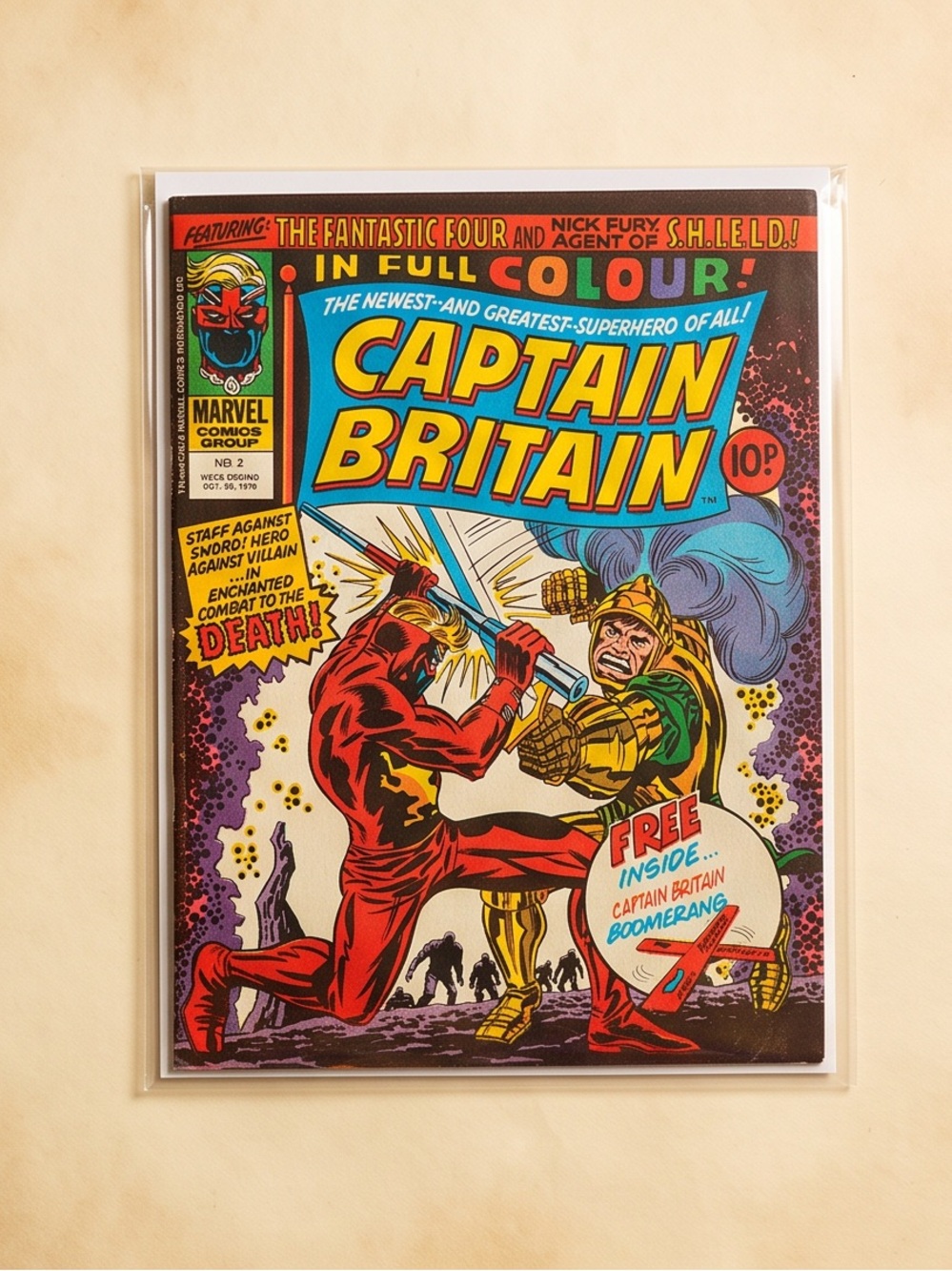 Marvel Captain Britain Comic Art - Red, Yellow & Blue brand new unopened